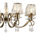 Bush 75cm Pendant 8 Light E14 Antique Brass/Clear Crystal Shade (A)-8