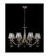 Bush 75cm Pendant 8 Light E14 Antique Brass/Clear Crystal Shade (A)-9