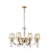 Bush 75cm Pendant 8 Light E14 French Gold/Clear Crystal Shade (A)-1