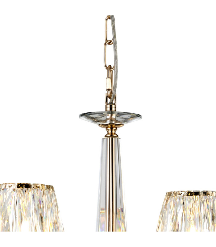 Bush 75cm Pendant 8 Light E14 French Gold/Clear Crystal Shade (A)-5