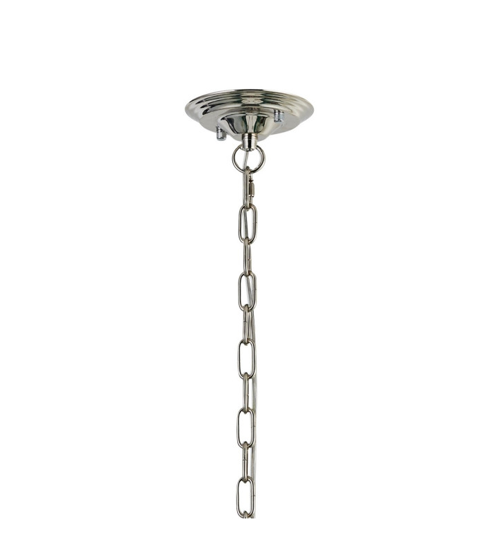 Bush 75cm Pendant 8 Light E14 Polished Nickel/Clear Crystal Shade (A)-5