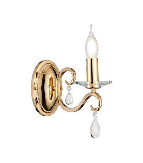 Bush Wall Lamp WITHOUT SHADE 1 Light E14 French Gold/Clear Crystal-1