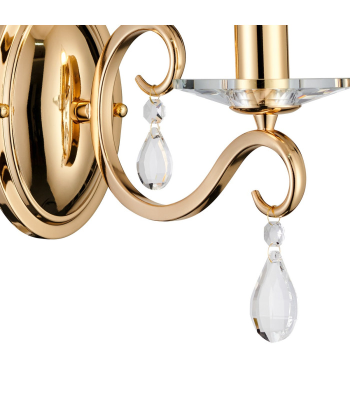 Bush Wall Lamp WITHOUT SHADE 1 Light E14 French Gold/Clear Crystal-5