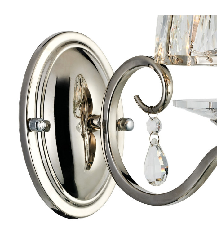 Bush Wall Lamp 1 Light E14 Polished Nickel/Clear Crystal Shade (A)-5