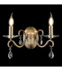 Bush Wall Lamp WITHOUT SHADE 2 Light E14 Antique Brass/Clear Crystal-3