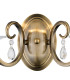Bush Wall Lamp WITHOUT SHADE 2 Light E14 Antique Brass/Clear Crystal-5