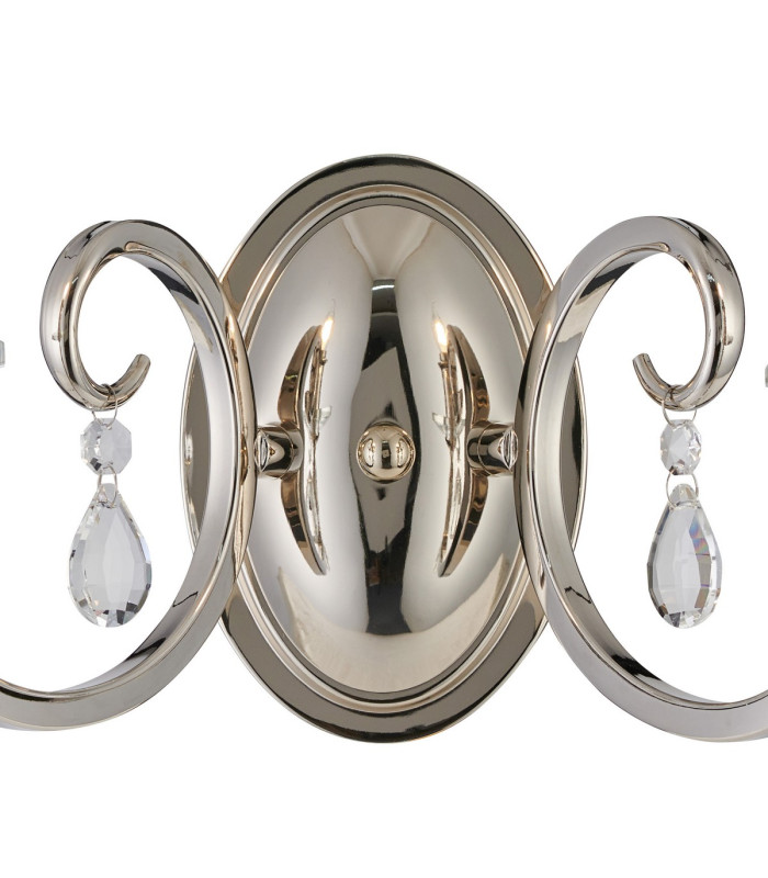 Bush Wall Lamp WITHOUT SHADE 2 Light E14 Polished Nickel/Clear Crystal-5