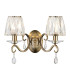 Bush Wall Lamp 2 Light E14 Antique Brass/Clear Crystal Shade (A)-1