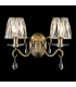 Bush Wall Lamp 2 Light E14 Antique Brass/Clear Crystal Shade (A)-3
