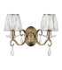 Bush Wall Lamp 2 Light E14 Antique Brass/Clear Crystal Shade (A)-4