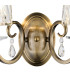 Bush Wall Lamp 2 Light E14 Antique Brass/Clear Crystal Shade (A)-5