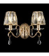 Bush Wall Lamp 2 Light E14 French Gold/Clear Crystal Shade (A)-3