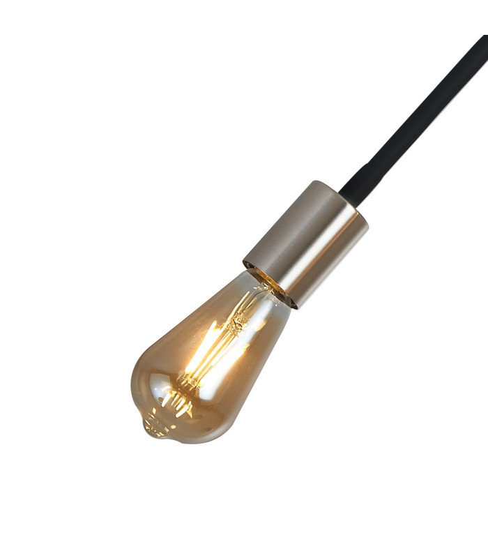 Benton Flexible Ceiling 3 Light E27 Dark Grey/Satin Nickel-7