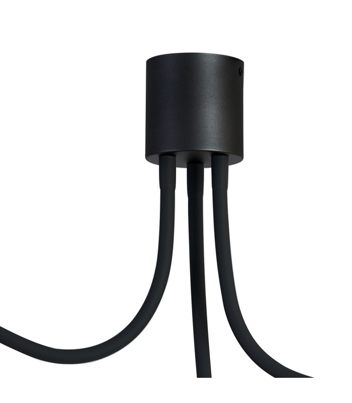 Benton Flexible Ceiling 3 Light E27 Dark Grey/Satin Nickel-8