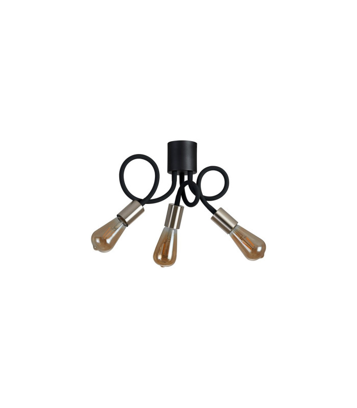 Benton Flexible Ceiling 3 Light E27 Dark Grey/Satin Nickel-10