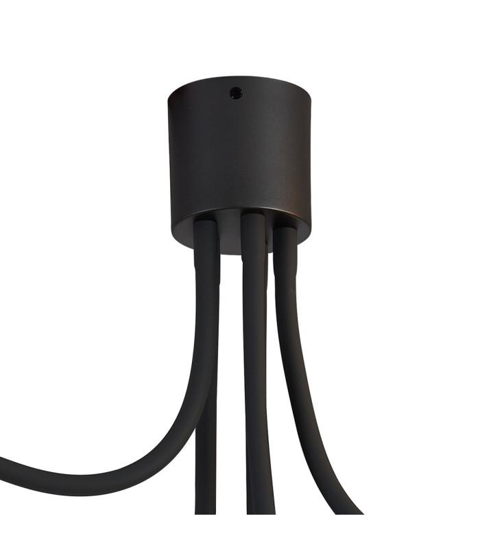 Benton Flexible Ceiling 5 Light E27 Dark Grey/Satin Nickel-9