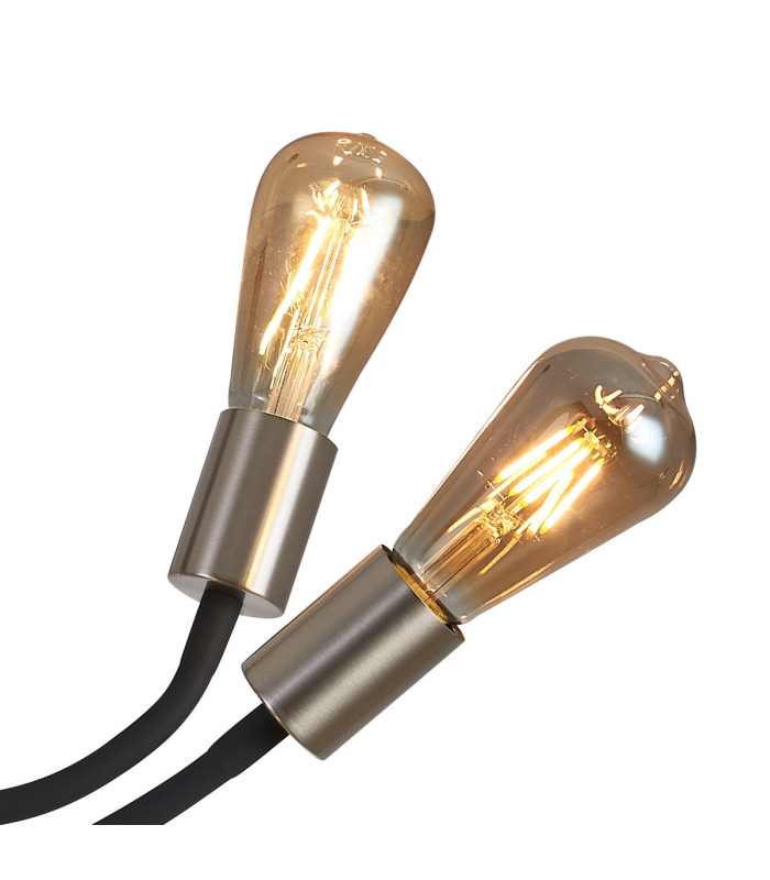 Benton Flexible Ceiling 5 Light E27 Dark Grey/Satin Nickel-10