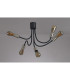 Benton Flexible Ceiling 5 Light E27 Dark Grey/Satin Nickel-12