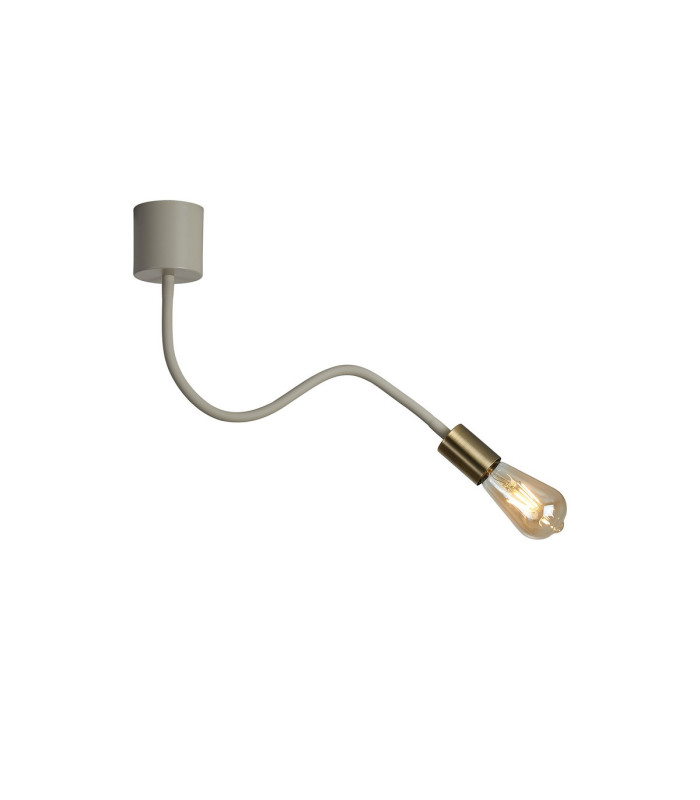 Benton Flexible Ceiling 1 Light E27 Beige/Antique Brass-1