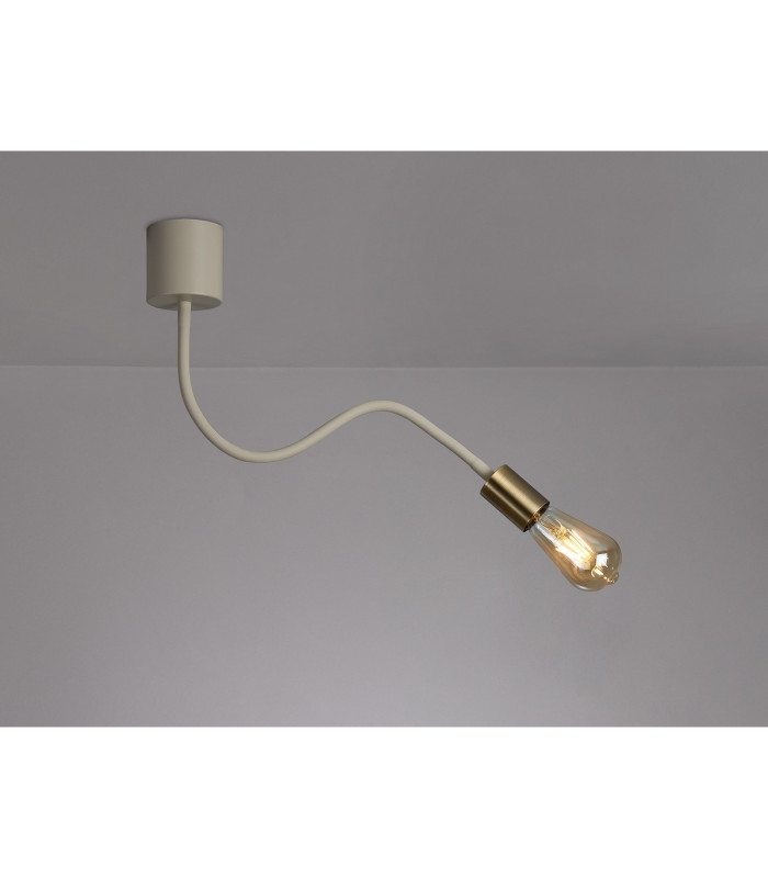 Benton Flexible Ceiling 1 Light E27 Beige/Antique Brass-3