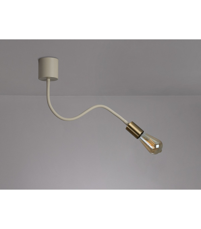 Benton Flexible Ceiling 1 Light E27 Beige/Antique Brass-10