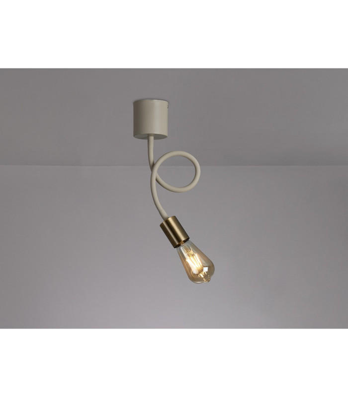 Benton Flexible Ceiling 1 Light E27 Beige/Antique Brass-11
