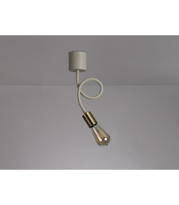 Benton Flexible Ceiling 1 Light E27 Beige/Antique Brass-12