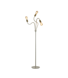 Benton Flexible Floor Lamp 3 Light E27 Beige/Antique Brass-1