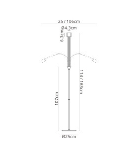 Benton Flexible Floor Lamp 3 Light E27 Beige/Antique Brass-2