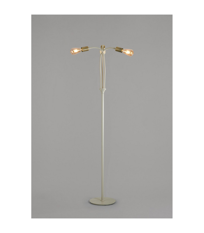 Benton Flexible Floor Lamp 3 Light E27 Beige/Antique Brass-12