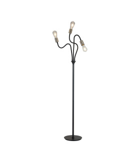 Benton Flexible Floor Lamp 3 Light E27 Dark Grey/Satin Nickel-1