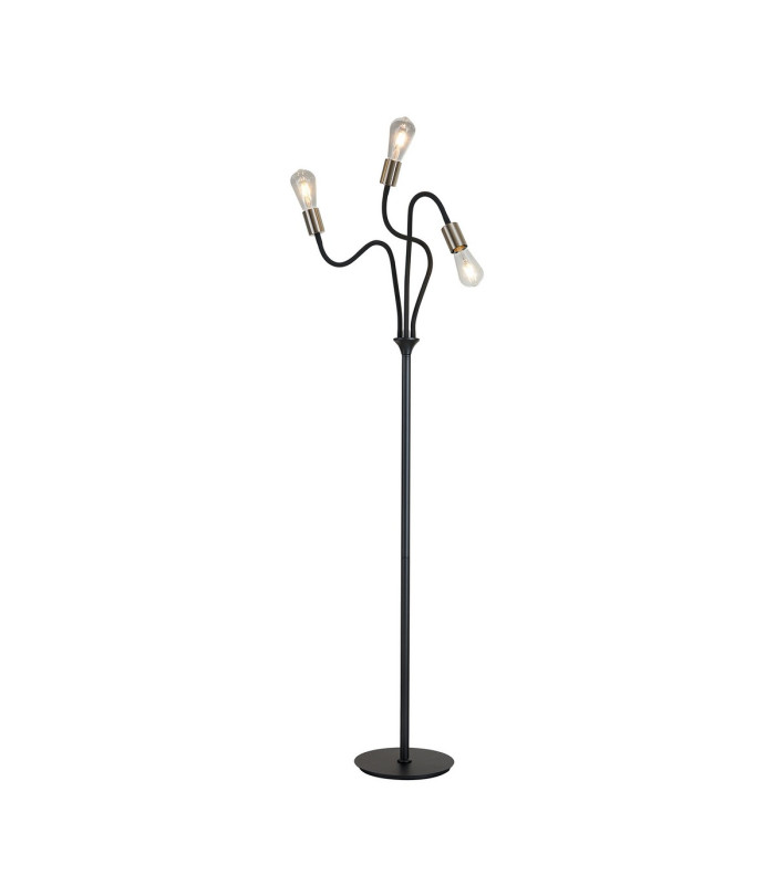 Benton Flexible Floor Lamp 3 Light E27 Dark Grey/Satin Nickel-1