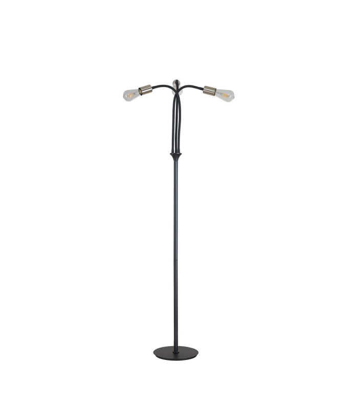 Benton Flexible Floor Lamp 3 Light E27 Dark Grey/Satin Nickel-11
