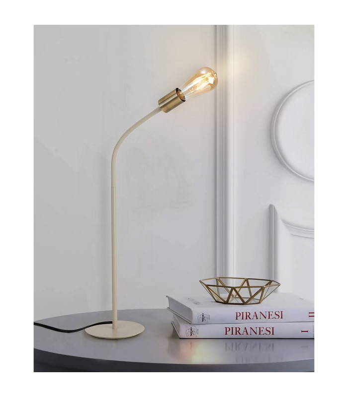 Benton Flexible Table Lamp 1 Light E27 Beige/Antique Brass-5