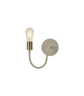 Benton Flexible Switched Wall Lamp 1 Light E27 Beige/Antique Brass-1