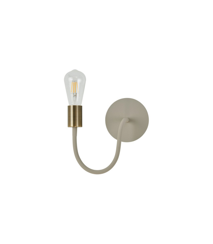 Benton Flexible Switched Wall Lamp 1 Light E27 Beige/Antique Brass-4