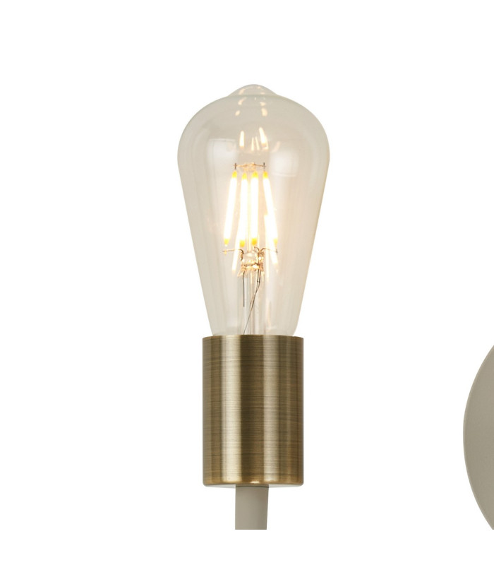 Benton Flexible Switched Wall Lamp 1 Light E27 Beige/Antique Brass-6