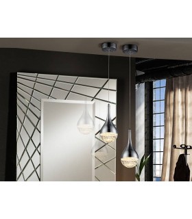 Integrated LED Crystal Ceiling Pendant Chrome Bubble Effect - 1
