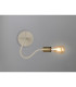 Benton Flexible Switched Wall Lamp 1 Light E27 Beige/Antique Brass-9