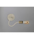 Benton Flexible Switched Wall Lamp 1 Light E27 Beige/Antique Brass-10