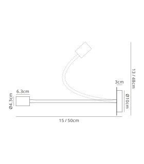 Benton Flexible Switched Wall Lamp 1 Light E27 Dark Grey/Satin Nickel-2
