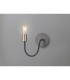 Benton Flexible Switched Wall Lamp 1 Light E27 Dark Grey/Satin Nickel-3