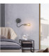 Benton Flexible Switched Wall Lamp 1 Light E27 Dark Grey/Satin Nickel-4