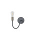 Benton Flexible Switched Wall Lamp 1 Light E27 Dark Grey/Satin Nickel-6