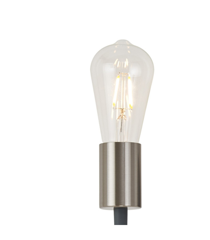 Benton Flexible Switched Wall Lamp 1 Light E27 Dark Grey/Satin Nickel-8