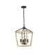 Stamford Pendant 4 Light E14 Wood Effect/Black-1
