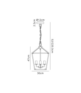 Stamford Pendant 4 Light E14 Wood Effect/Black-2