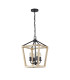 Stamford Pendant 4 Light E14 Wood Effect/Black-4
