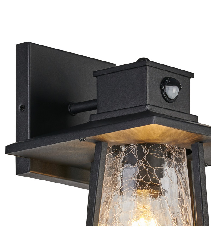 Batavia Cone Wall Lamp PIR Sensor 1 x E27 IP44 Black/Clear -7