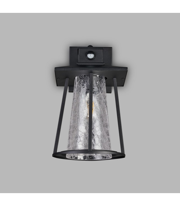Batavia Cone Wall Lamp PIR Sensor 1 x E27 IP44 Black/Clear -11